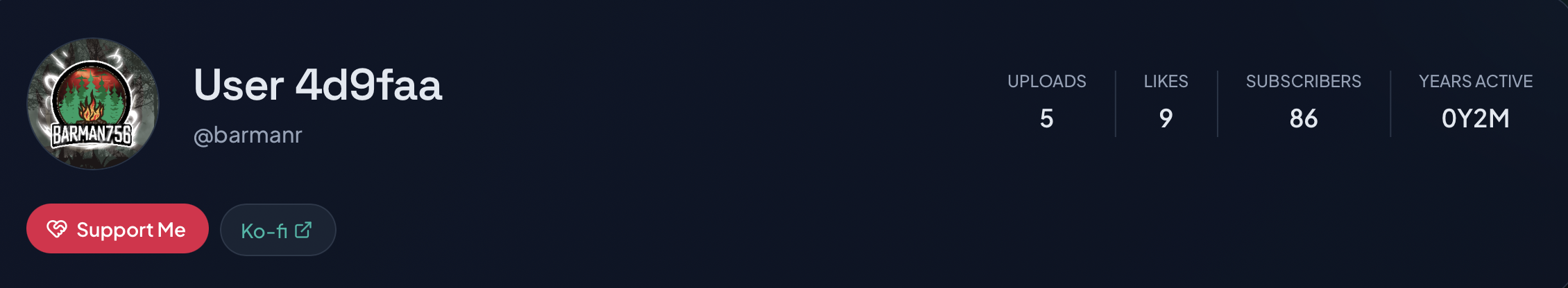 Support Me donation link shown on a public Orca Cloud user profile